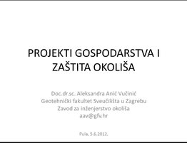 Projekti gospodarstva i zaštita okoliša 2012.